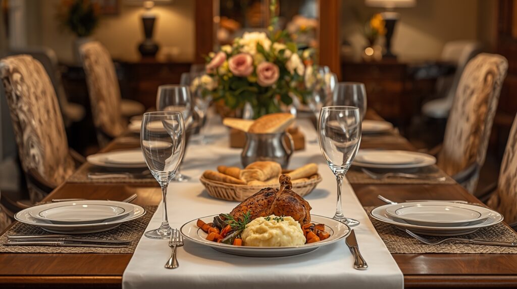 Fresh home-cooked meal on a dining table.
