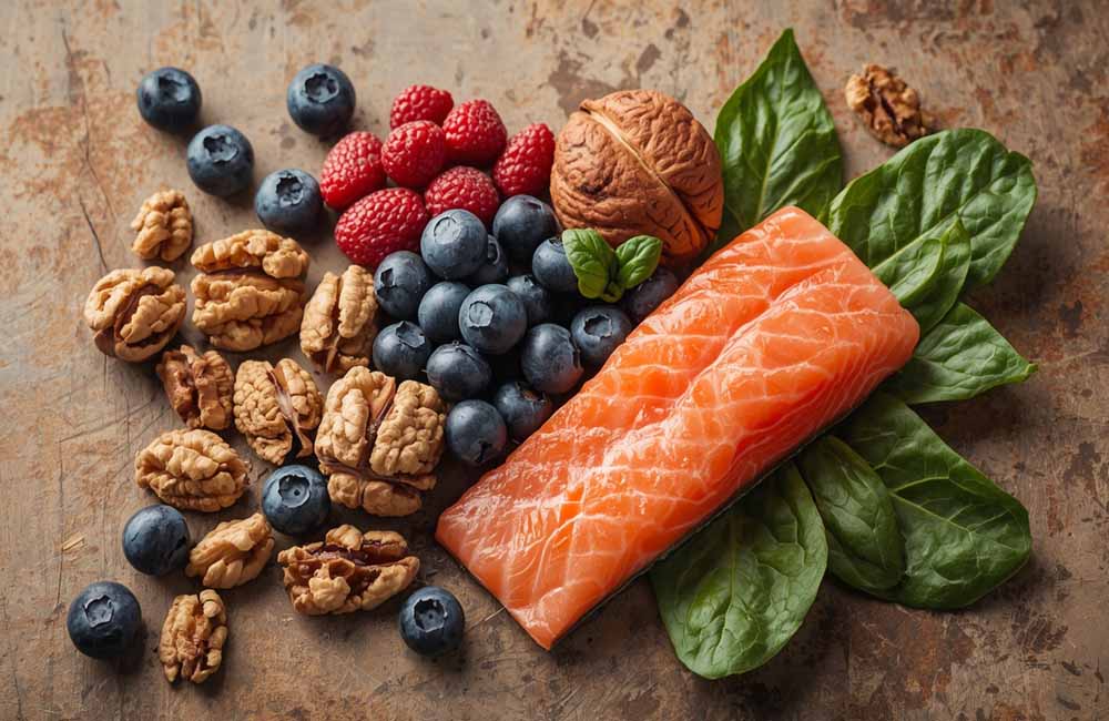 Foods rich in omega-3 and antioxidants for brain health
