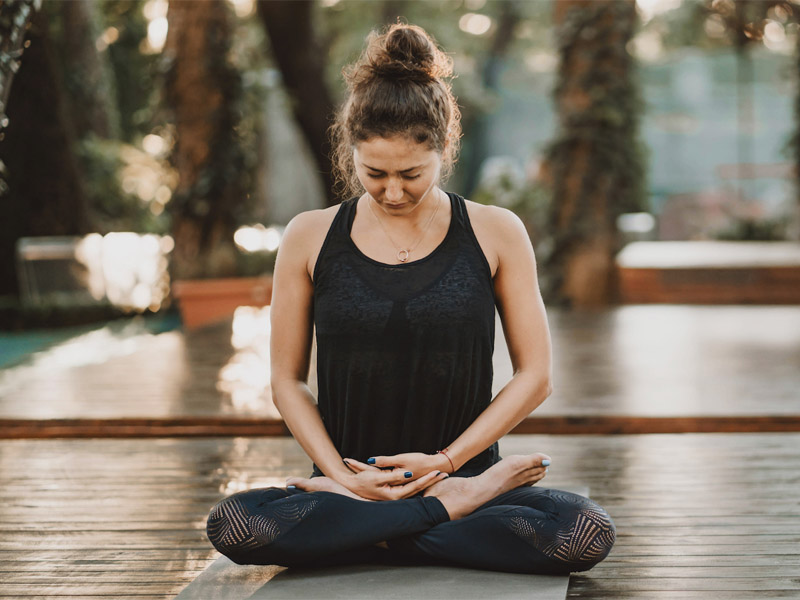 relaxed meditation after yoga for stress relief